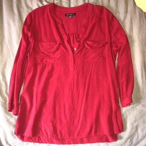 Red Long Sleeve Blouse